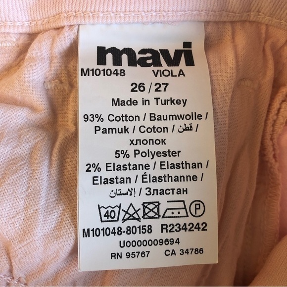 Mavi Viola High Waist Jeans Size 26/27 Raw Hem Ankle Pink‎ Denim - Picture 5 of 12